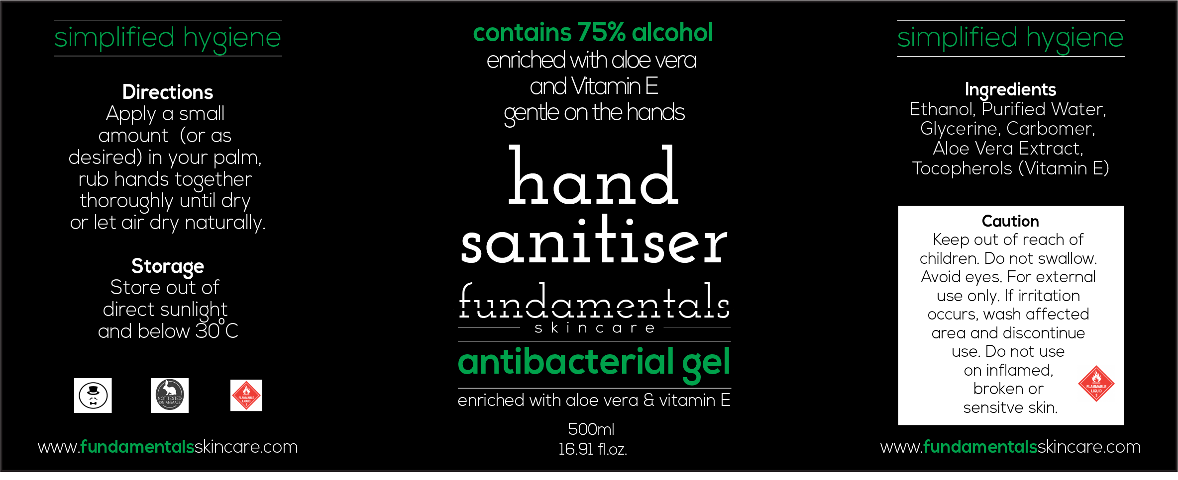 75% Alcohol Antibacterial Sanitising Hand Gel (500ml)