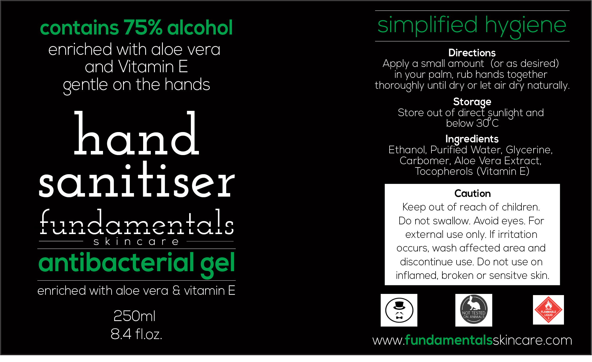 75% Alcohol Antibacterial Sanitising Hand Gel (250ml)